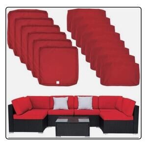 ClawsCover 14 Pack Cushion & Pillow Cover Fit For 7 Piece Wicker Patio Small Sz